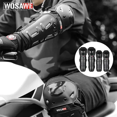 WOSAWE Motorcycle Knee Elbow Brace Pads Set ATV Motocross Racing Guards Adults • $28.38