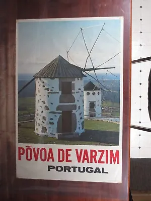 Pova De Varzim Portugal With Windmill Silos Poster One Sided 34.5” X 23” PO27 • $79.20
