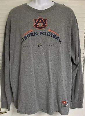 Men's Nike Auburn Tigers Football Long Sleeve T-Shirt XL Front And Back Hit • $15.99