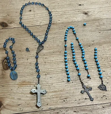 Vintage Lot (3) Rosary Beads Bracelet Blue • $12.99