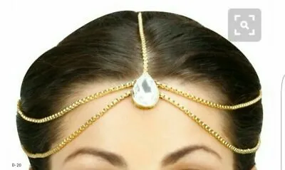Indian Gold Plated Matha Patti Hair Harness Head Jewelry Chain Fashion Jewelry • $16.48