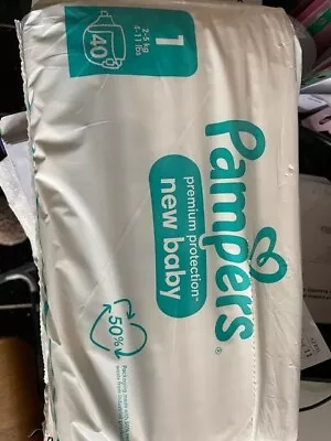 Pampers New Baby - Size 1 (2-5 Kg) 40 Nappies • £0.99