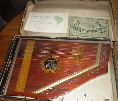 Vintage Yendrick Brooklyn NY. USA  ~ Special ~ Mandolin Harp With Books In Box • $39.95