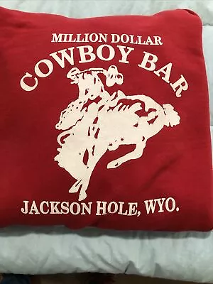 Million Dollar Cowboy Bar VTG XXL Red HOODIE JACKET Jackson Hole Wyoming • $112.25