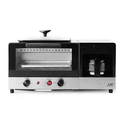 Toaster Oven Griddle Coffee Maker Breakfast 1450 W 2-Slice Black Stainless Steel • $73.71