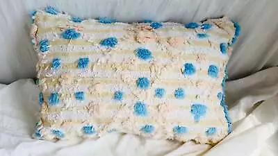 Vintage Moroccan Pillow. Wedding Blanket. Handira. Wool And Cotton. 0337. • $75