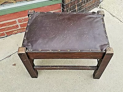 Mission Antique Oak Arts & Crafts Craftsman Footstool Ottoman • $189.99