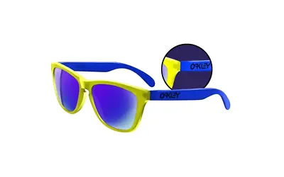 Oakley FROGSKINS Limited Edition Blacklight Yellow Blue W/Blue Iridium 24-289 • $267