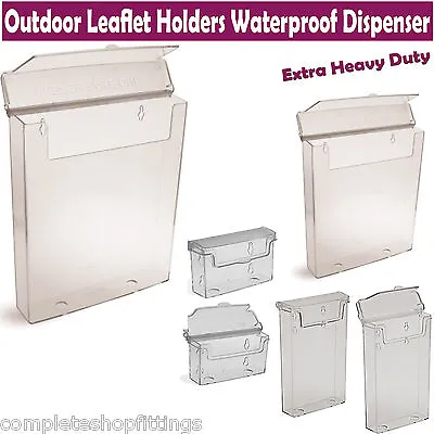 A4A5DL/Trifold Outdoor Leaflet Holders Waterproof Dispenser Exterior Display • £10.59