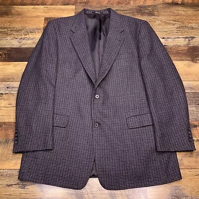 Vintage Hart Schaffner Marx Tweed Sport Coat Mens 44R Gray Plaid Blazer • $69.99