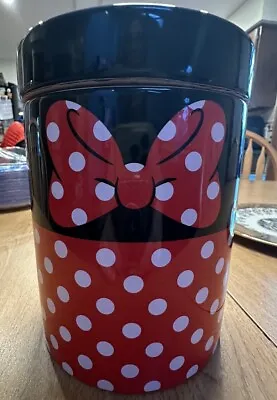 Minnie Mouse Ceramic Cookie Jar Canister With Lid Red Polka Dot Bow Disney Parks • $14.99