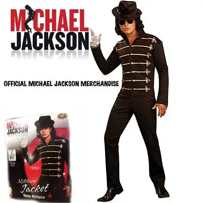 Official Michael Jackson Merchandise Military Jacket Black Gold Adult Costume XL • $27.53
