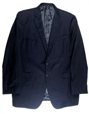 Loro Piana Mens 46X 46 Navy Pinstriped Blazer Sport Coat Jacket Wool Blue Luxury • $77