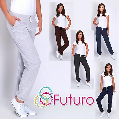 Women Sport Stylish Cuffed Pants Jogging Bottoms Pockets Joggers Track Sport DK • £9.99