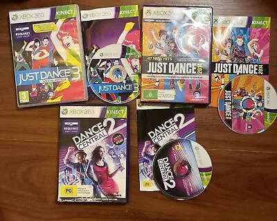 Just Dance 2014 & 3 / Dance Central 2 Microsoft Xbox 360 Kinect With Manual PAL • $29.99