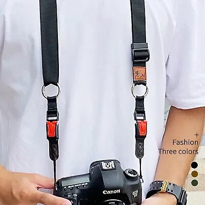 Cotton Rope Camera Neck Strap Shoulder Strap Leather Lanyard For Canon Nikon • £11.86