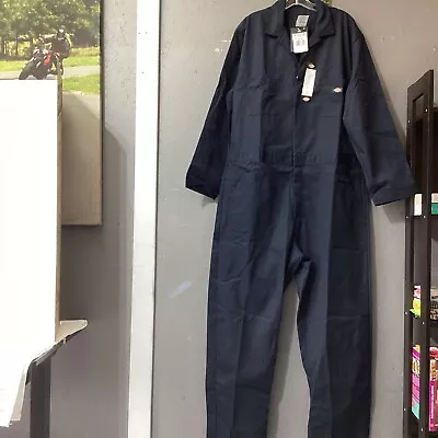 NWT Dickies Mens Longsleeve Full Body Coverall Mechanic Size XLR XL R Navy Blue • $42.83