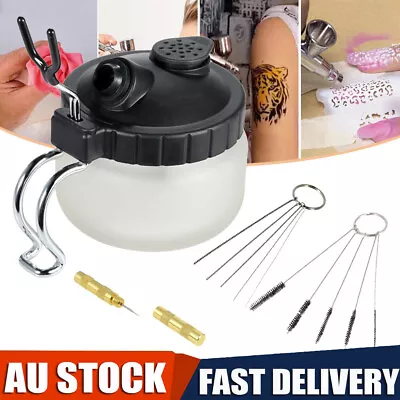 Airbrush Cleaning Pot 304ML Air Brush Jar Bottle Clean Kit With Holder Filter AU • $22.49