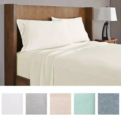 Soft Tees Luxury Cotton Modal Jersey Knit Sheet Set Oatmeal Queen • $75.21