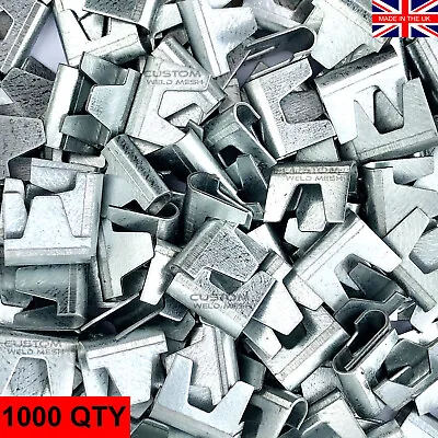 £46.95 • Buy Large Wire Mesh Clips 1000x - Gabions, Cage Making, Fencing, Mesh Panels Galv 