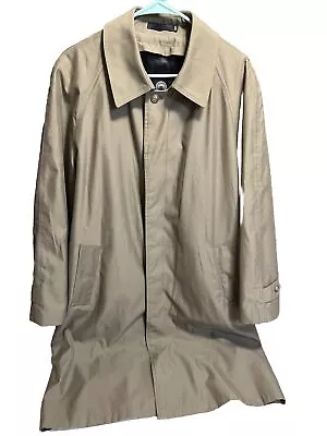 Weatherproof Garment Company Mens 40R Trench Coat Taupe Pockets ZIP Out Lining • $38