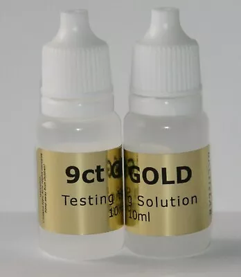 £11.99 • Buy 2 X 10ml 9ct Gold Tester Spot On Testing Solution Kit Fluid Fast