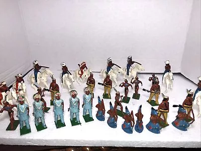 Johillco Lead Indians Native Americans Lot Of  31 Horses Chiefs Warriors  VTG • £96.38