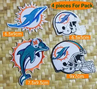 Miami Dolphins NFL 4Pcs🏈 For Pack Logo Patches ✈️from Thai By USPS Agent🚚 • $8.99