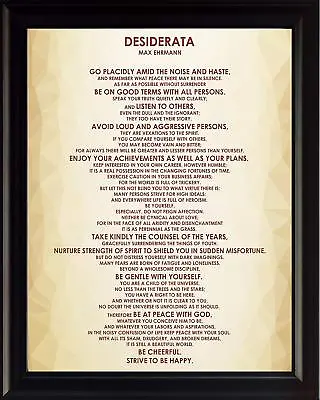  Desiderata  Poem Max Ehrmann Framed Poster Picture Print Motivational Wall Art • $15.67