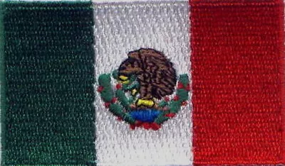 Mexico Flag Embroidered Patches 2.5 X1.5   Iron-on • $5