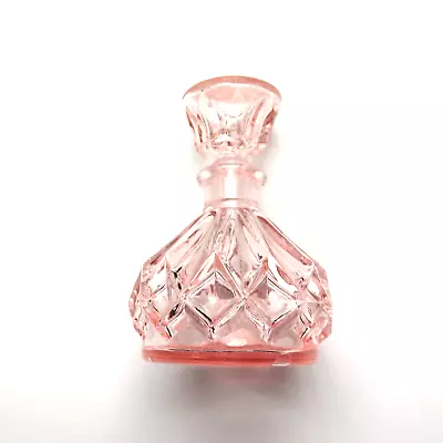 Vintage Antique Irice Czech Glass Or Crystal Pink Perfume Bottle 3.25 W X 2.25 H • $89