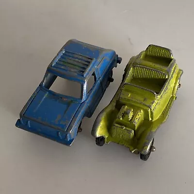 Vintage Tootsietoy 2  Blue Volkswagen Rabbit & Roadster Lot Made In Usa • $12.99