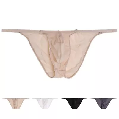 $14.25 • Buy String Bikini Panties Men's Underwear With Pouch - 4 Colors Available