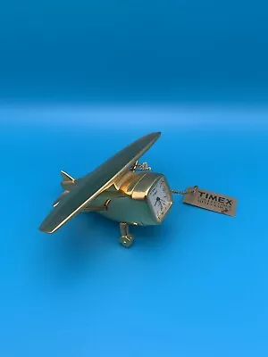 Vintage Timex Mini Gold Airplane Clock Analog Quartz Battery Operated • $20