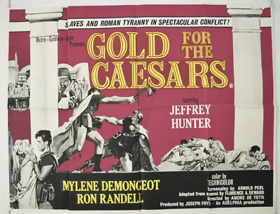 GOLD FOR THE CAESARS (1964) Quad Movie Poster - Jeffrey Hunter Mylene Demongeot • $45.47