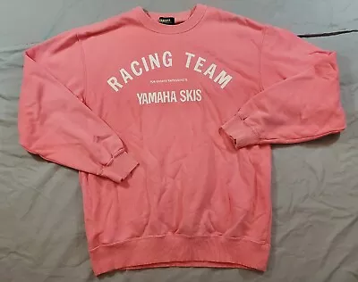Vintage Racing Team Yamaha Skis Crewneck Pullover Jumper Sweatshirt Small Pink • $27.47