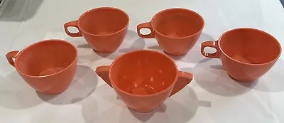 Mallo Ware 37 Cup Set Of 4  40 Sugar Bowl Base Orange • $16