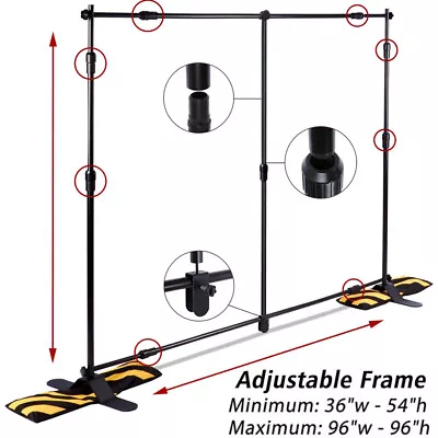 T-SIGN Professional Telescopic Backdrop Banner Stand - Trade Shows Photo Shoots • $34.95