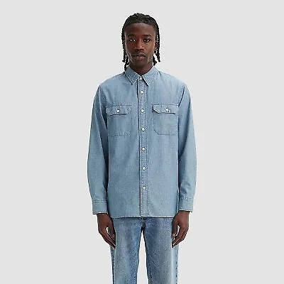 Levi's Men's Worker Relaxed Fit Long Sleeve Button-Down Shirt - Light Blue • $18.99
