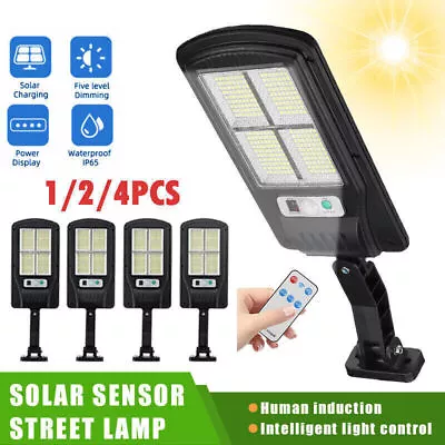 1-4x 990000LM LED Solar Street Light PIR Motion Sensor Outdoor Dusk To Dawn Lamp • $16.99