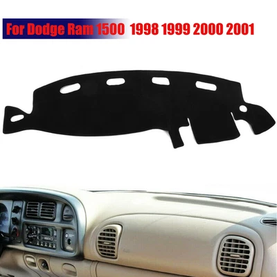 $14.99 • Buy Black Dashboard Dash Cover Carpet Mat Pad For 1998-2001 Dodge Ram 1500 2500 3500