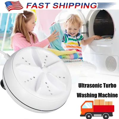 USB Mini Washing Machine Ultrasonic Turbo Rotating Clothes Washer • $17.14