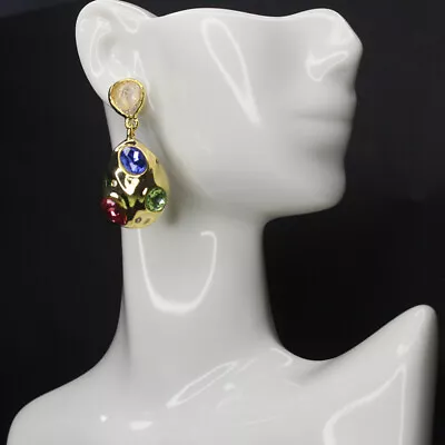 $8.09 • Buy Vintage Colorful Zircon Droplets Pendant Earrings Light Luxury Fashion Earrings