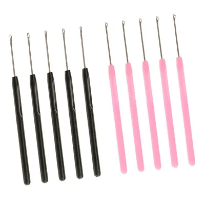 10 Pieces Plastic Draw Hook Loop Needle Tools Micro Hair Extensions Kit • £7.37