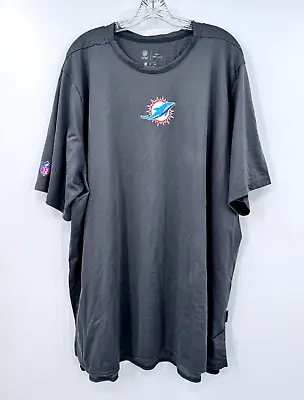 Miami Dolphins Team Issued Dark Grey Nike Training Shirt *new No Tags* 4xl • $32.99