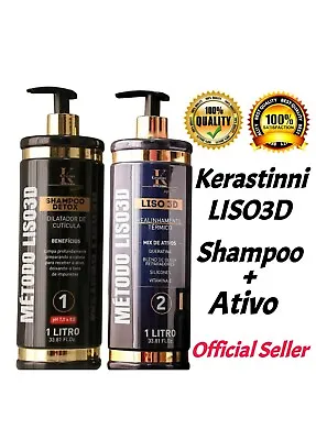 Kerastinni Smooth 3D Treatment Kit / Shampoo 1L + Active 1L / Kit Professional • $187