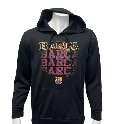 FCB Barcelona Barca Black Pullover Hoodie Sweater Soccer Football Size Medium • $14.99
