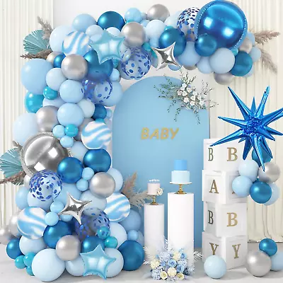 150Pcs Blue Balloon Arch Garland Kit Boy Baby Shower Decorations Light Pastel B • $14.88