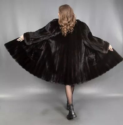 3633 Glamorous Real Blackglama Mink Coat Luxury Fur Swinger Beautiful Size 4xl • $122.50