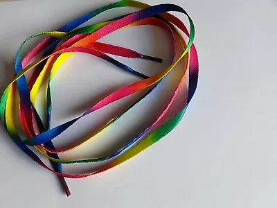 1 PAIR OF RAINBOW LACES Shoe Boots Trainers Approx 110 Cm Long Gay Pride LGBT • £2.45